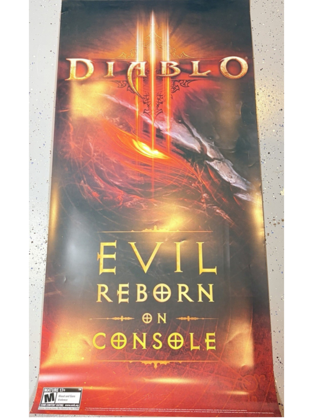 Diablo III Promo Poster 28x58 Evil Reborn on Console Blizzard 2013 PVC